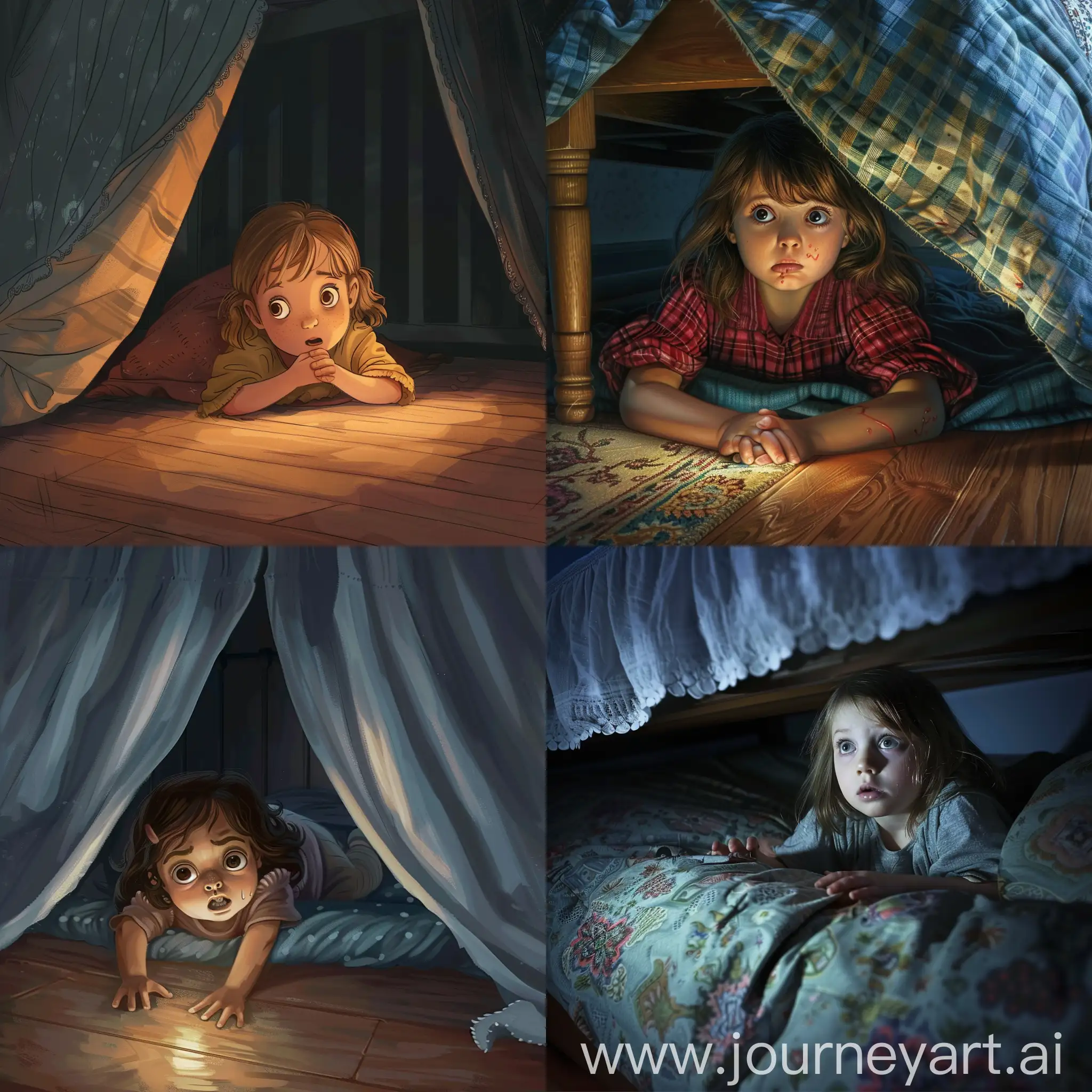 Brave-Little-Girl-Confronting-Bedtime-Fears