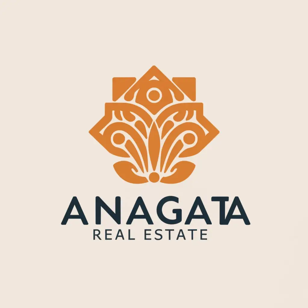a logo design,with the text "ANAGATA", main symbol:tropical ethnic,Moderate,be used in Real Estate industry,clear background