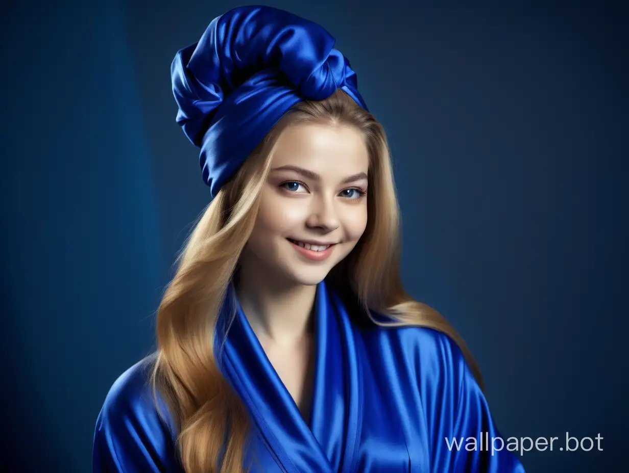 Yulia-Lipnitskaya-Radiates-Elegance-in-Luxurious-Royal-Blue-Silk-Ensemble