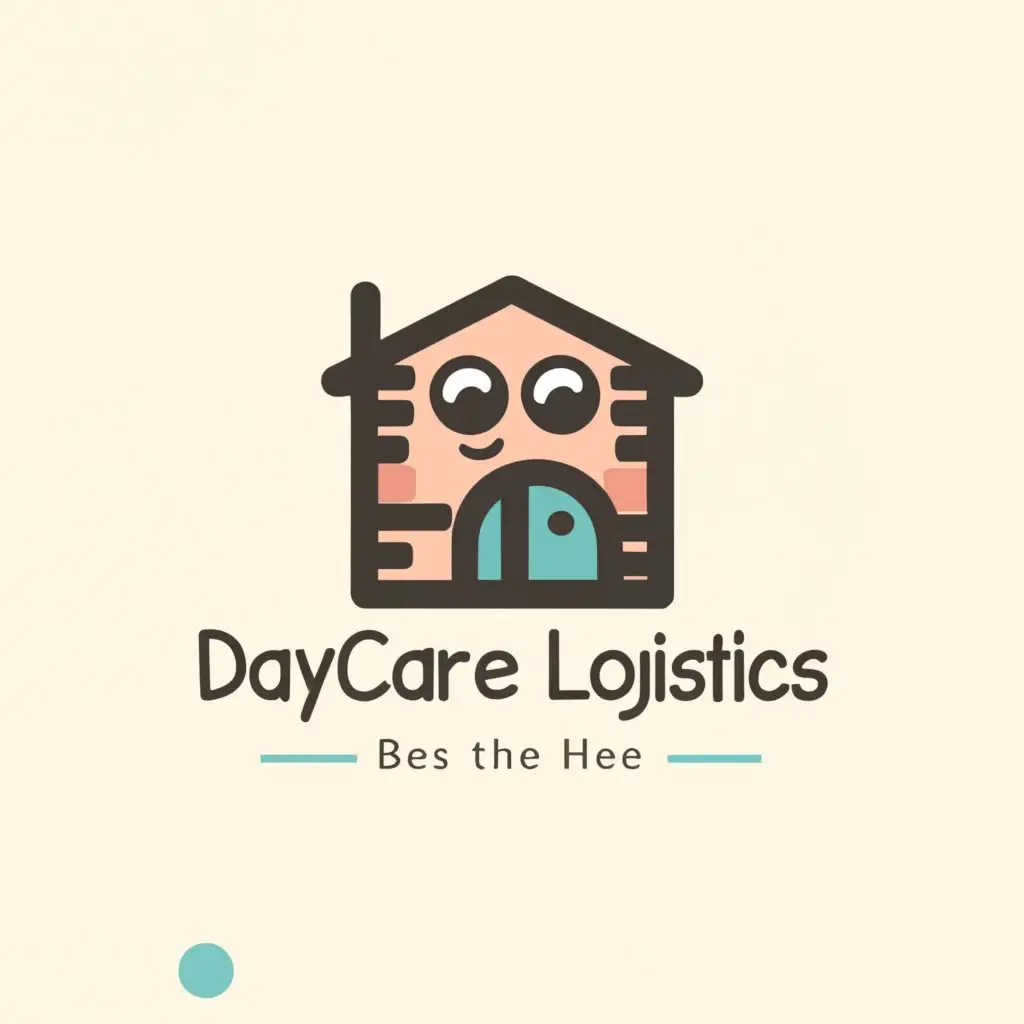 a logo design,with the text "Daycare Logistics", main symbol:a tiny house with pretty eyes,Moderate,be used in Education industry,clear background