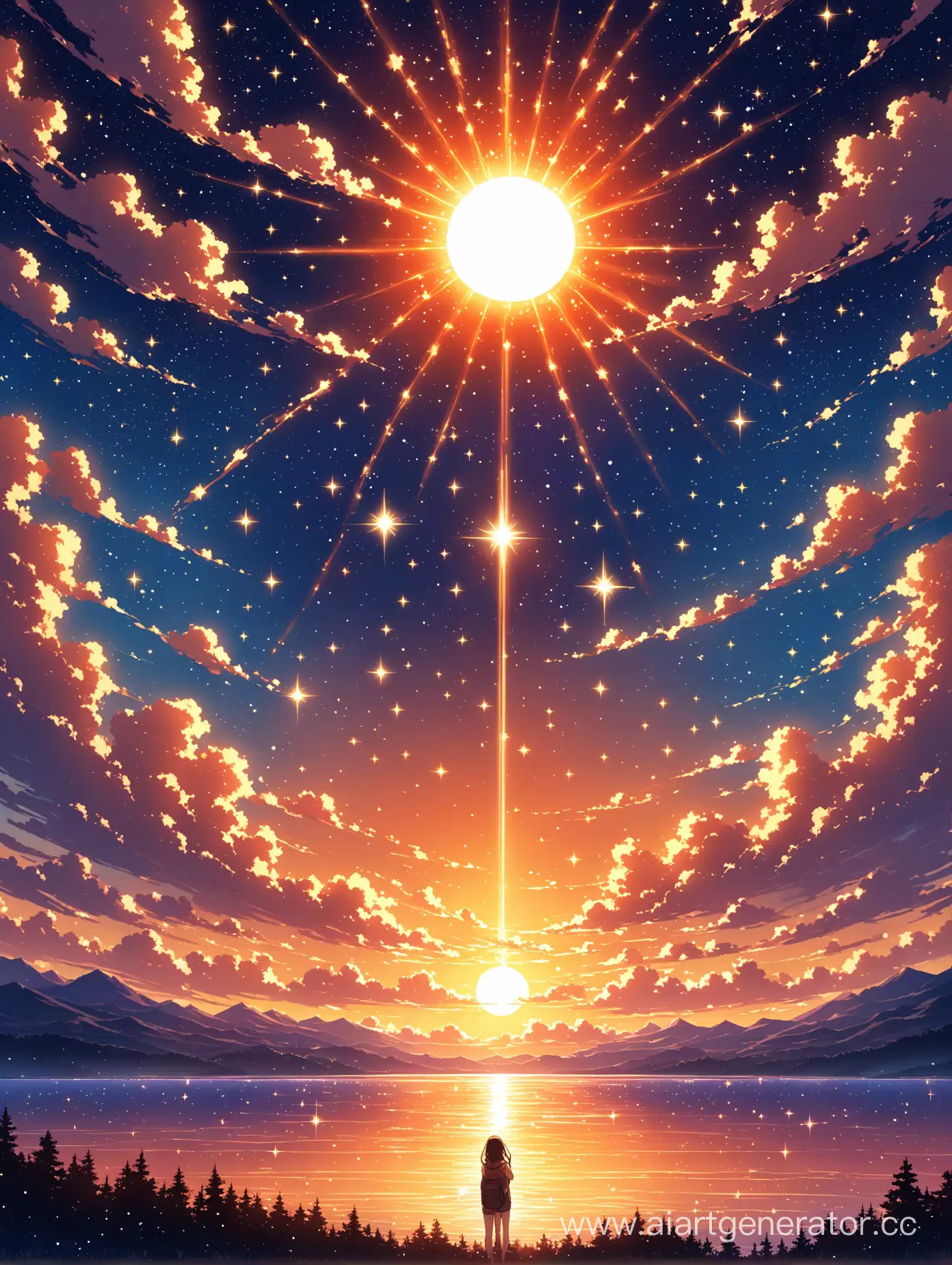 Radiant-Starlit-Dawn-Celestial-Beauty-Illuminates-the-Night-Sky