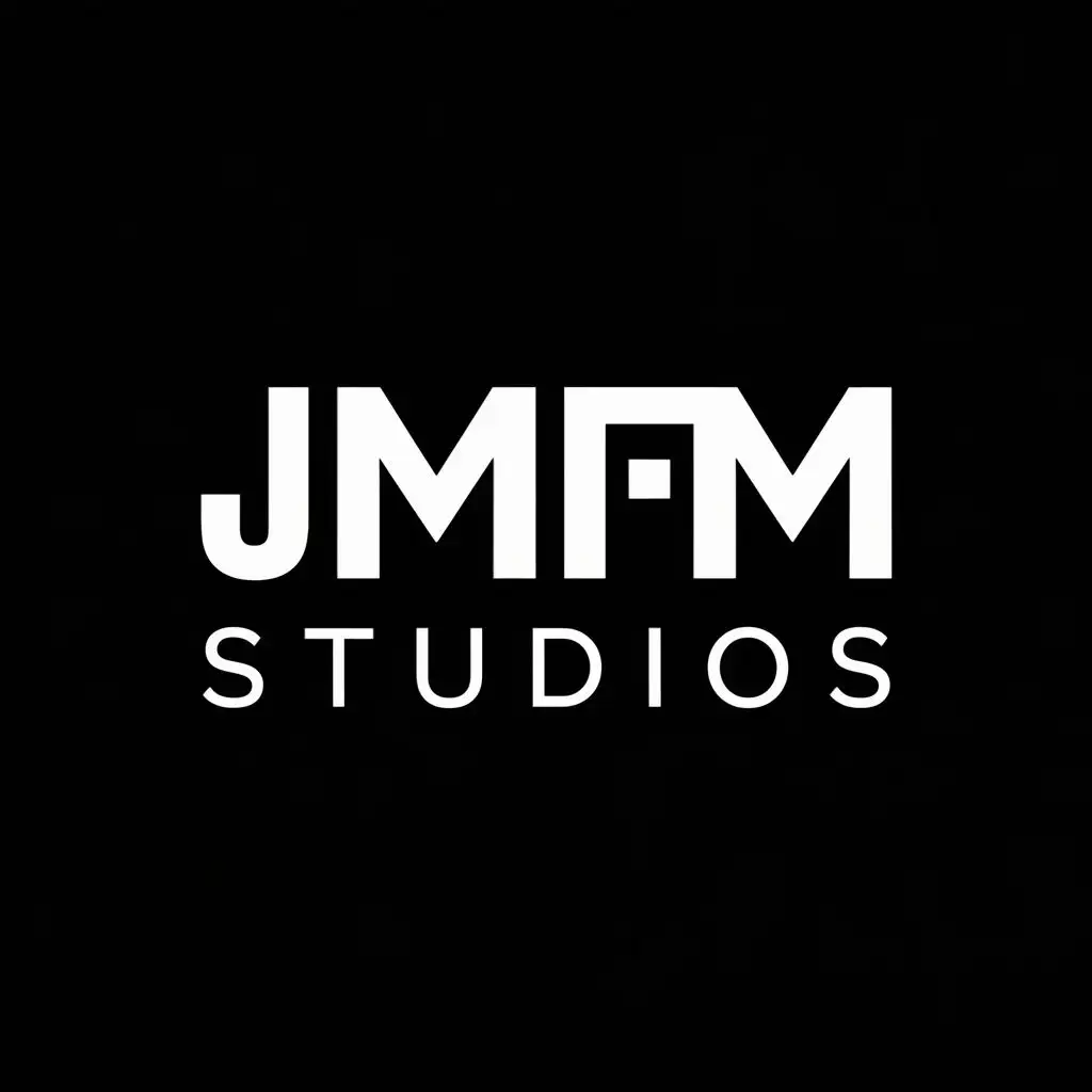 logo, dslr, with the text "JMFM Studios", typography, be used in Entertainment industry