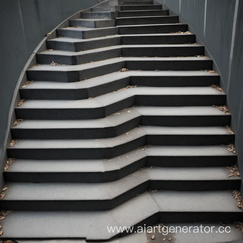 кривая и неудобная лестница со ступеньками разного размера