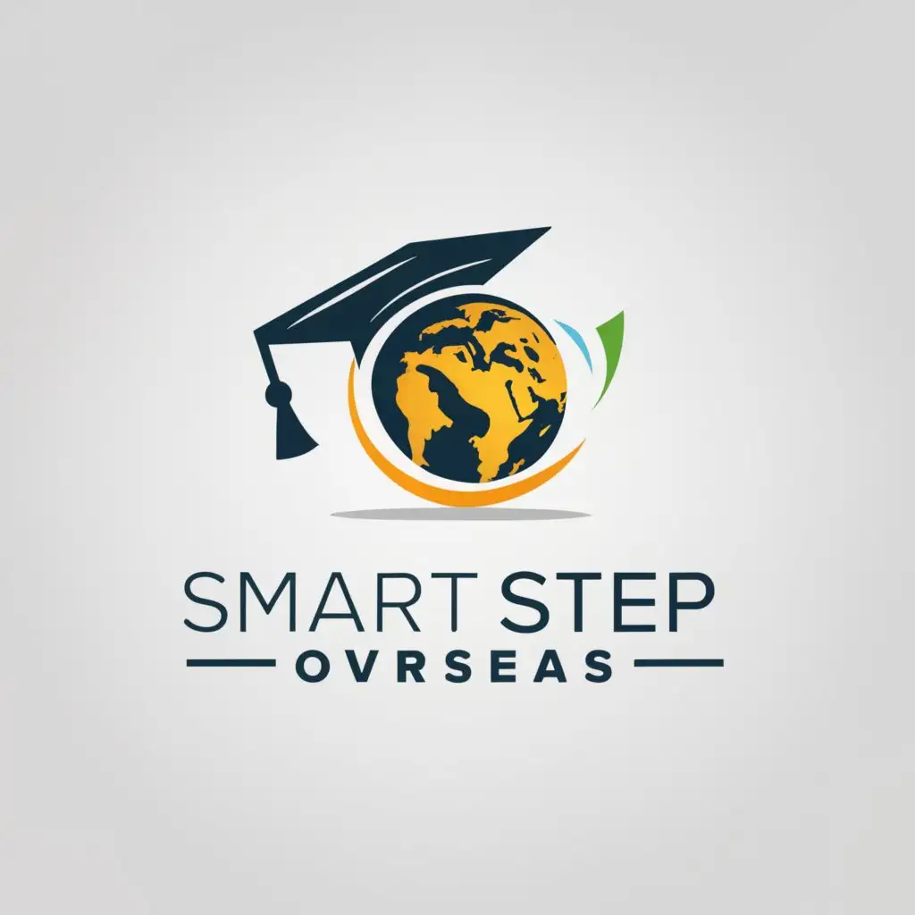 LOGO-Design-For-SmartStep-Overseas-Global-Education-Consultancy-with-ForwardThinking-Symbolism