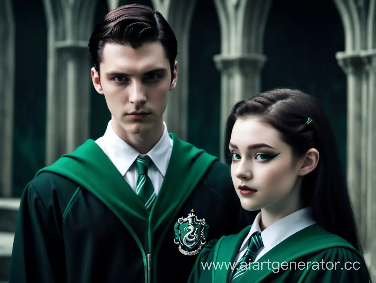 Slytherin-Girl-and-WhiteHaired-Guy-in-Intense-Stare