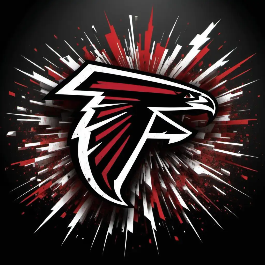Dynamic Atlanta Falcons Logo Explosion Art
