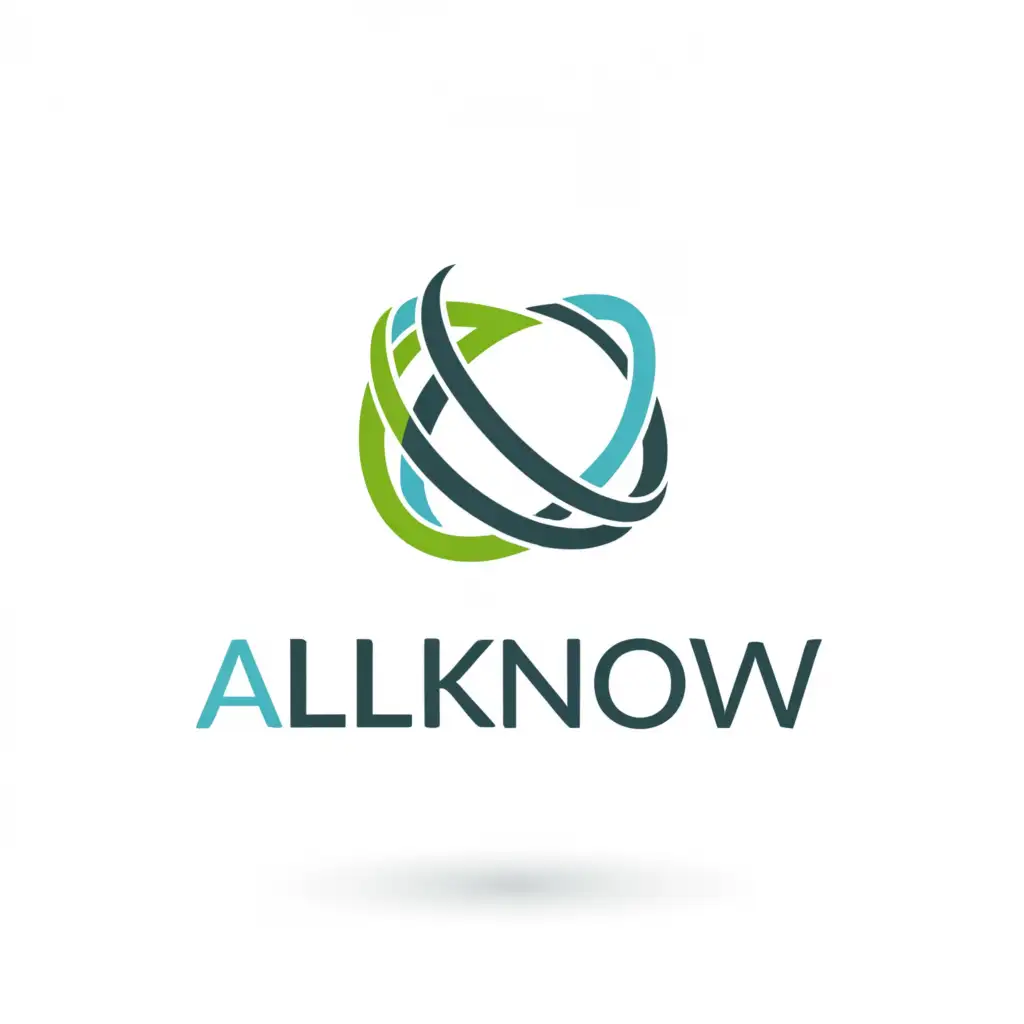 a logo design,with the text "AllKnow", main symbol:the surrounding world,Moderate,be used in Education industry,clear background