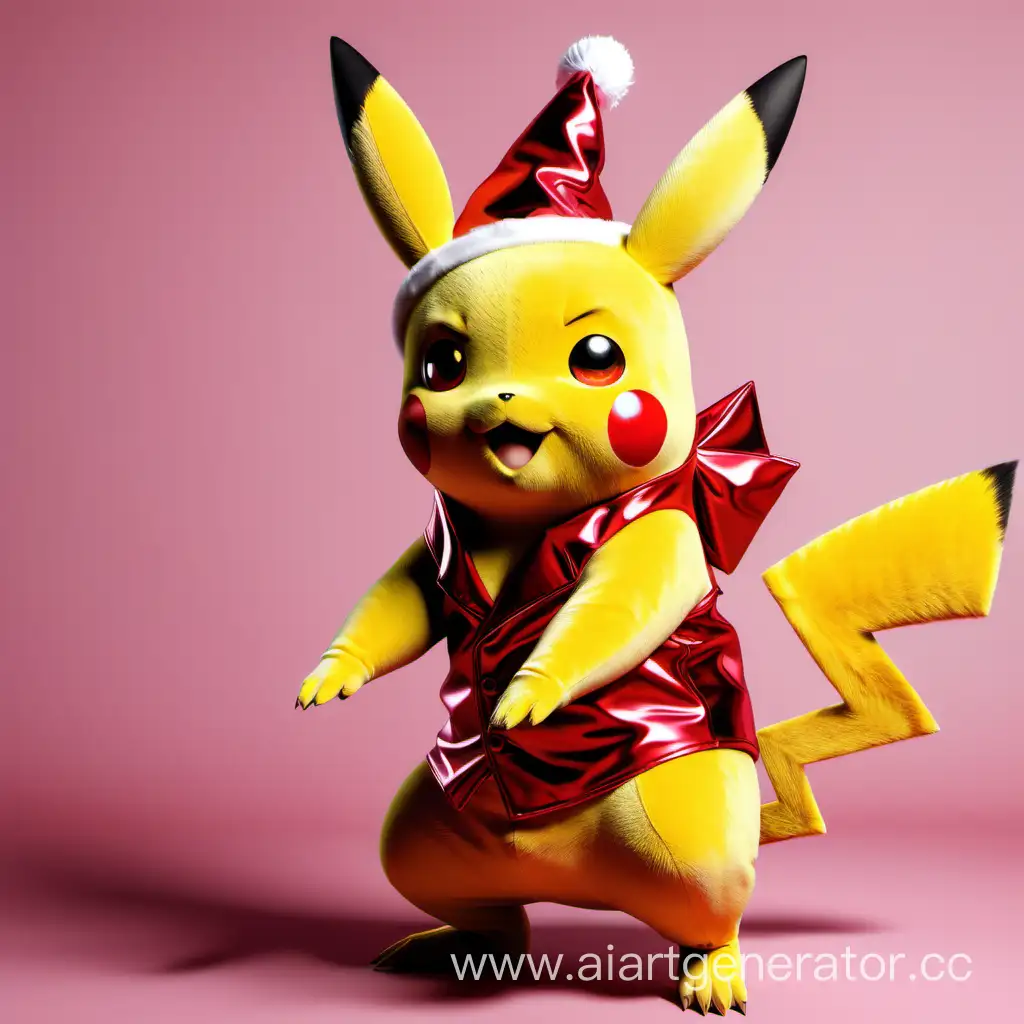 Pikachu in a New Year's costume in a seductive pose