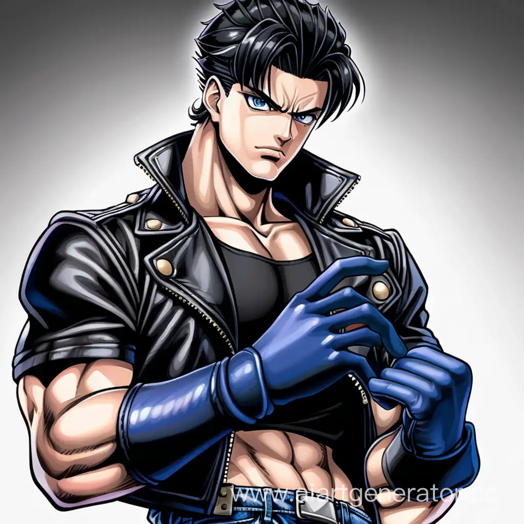 Muscular-Hero-in-Stylish-Black-Attire-JoJo-Bizarre-Adventure-Fan-Art