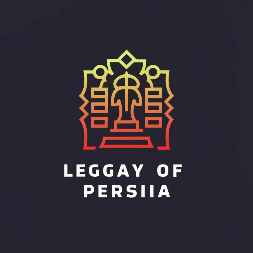 a logo design,with the text "Legacy of Persia", main symbol:Persepolis statue,Moderate,clear background