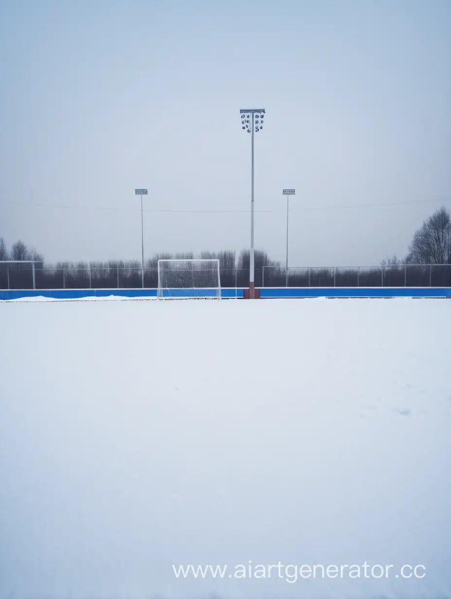 Snowy-Football-Field-Landscape-Winter-Scenery-with-Large-Snowdrifts