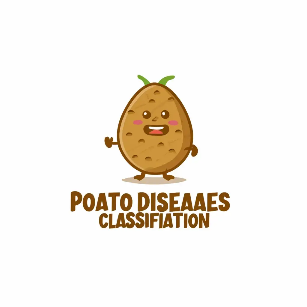 a logo design,with the text "Potato Diseases Classification", main symbol:Potato,Moderate,be used in Education industry,clear background