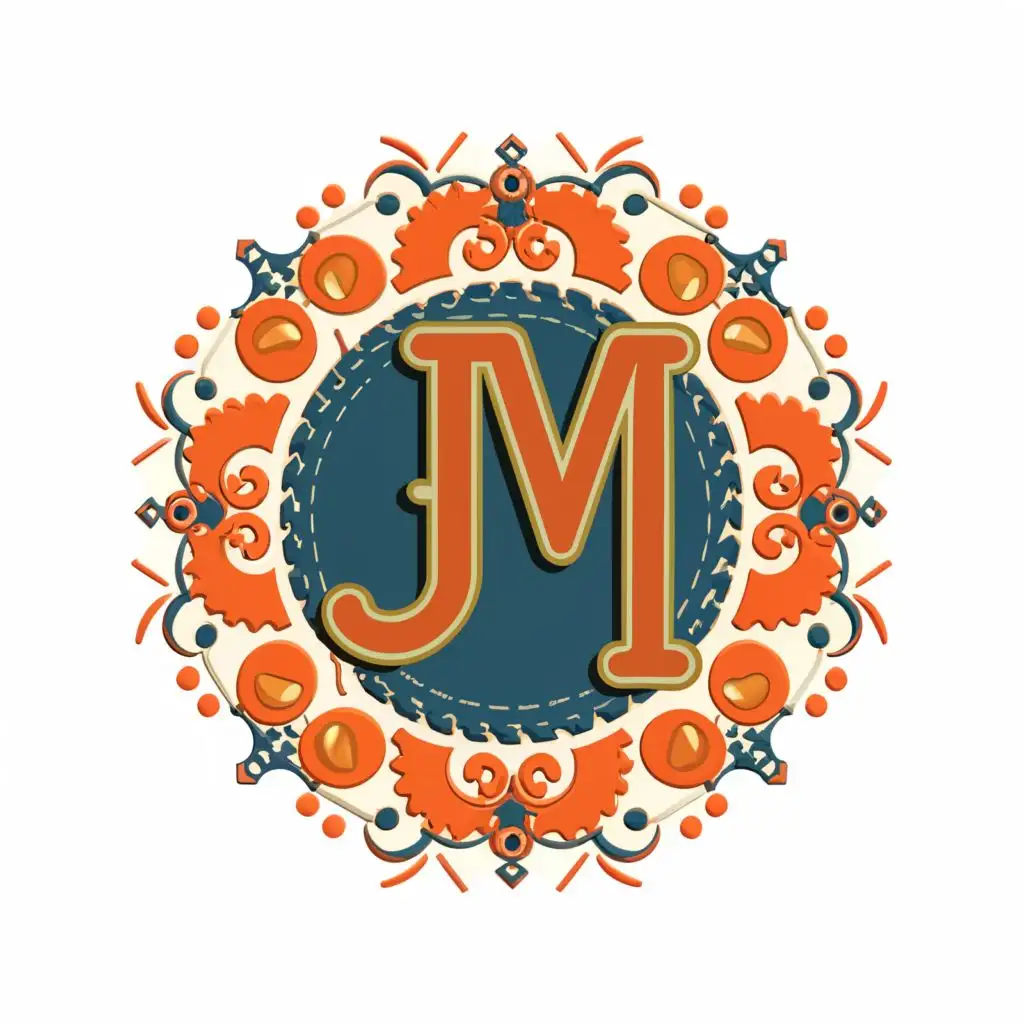 a logo design,with the text "Jackson Mandal", main symbol:Round shaped logo 
sports, food, party
JM in the middle,Moderate,be used in Events industry,clear background