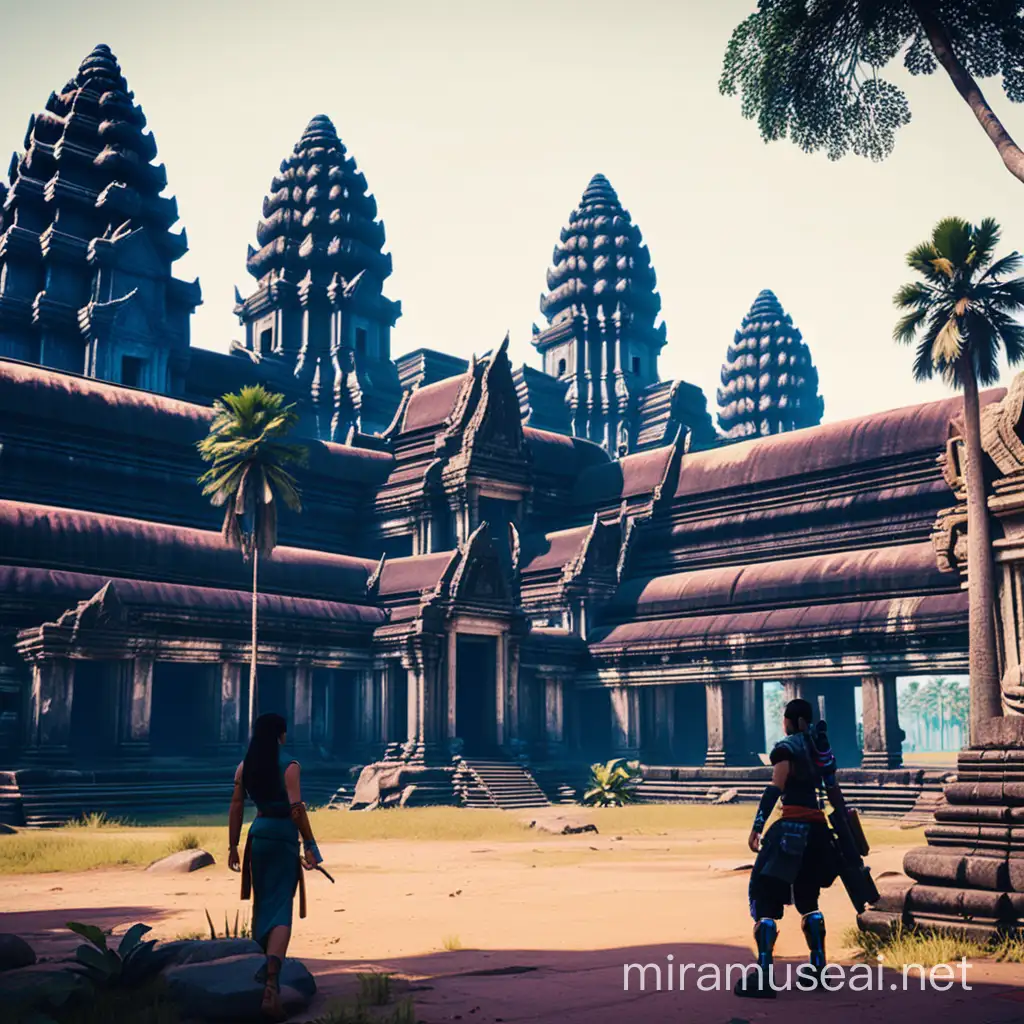 Angkor Wat in cyberpunk 2077 graphic