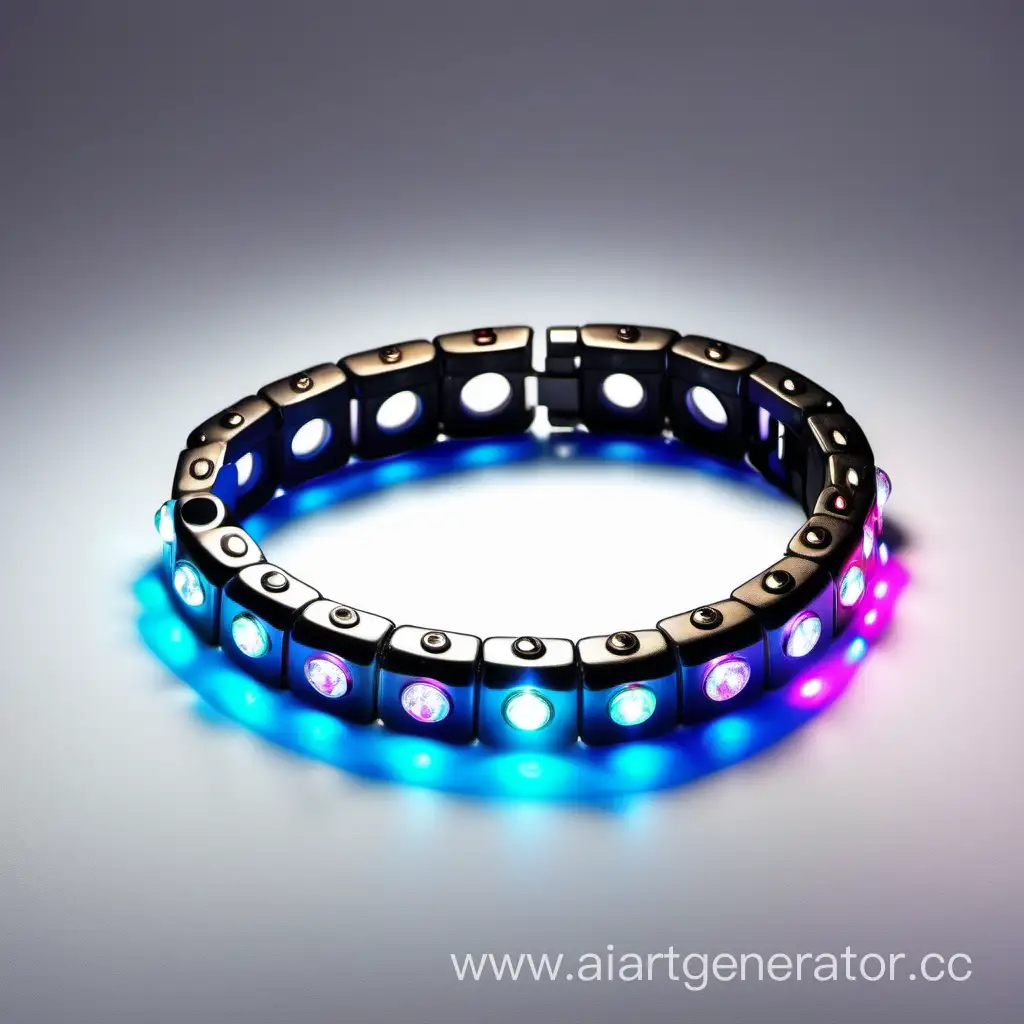 Vertical-Glowing-Beautiful-Bracelet-with-Batteries-on-White-Background