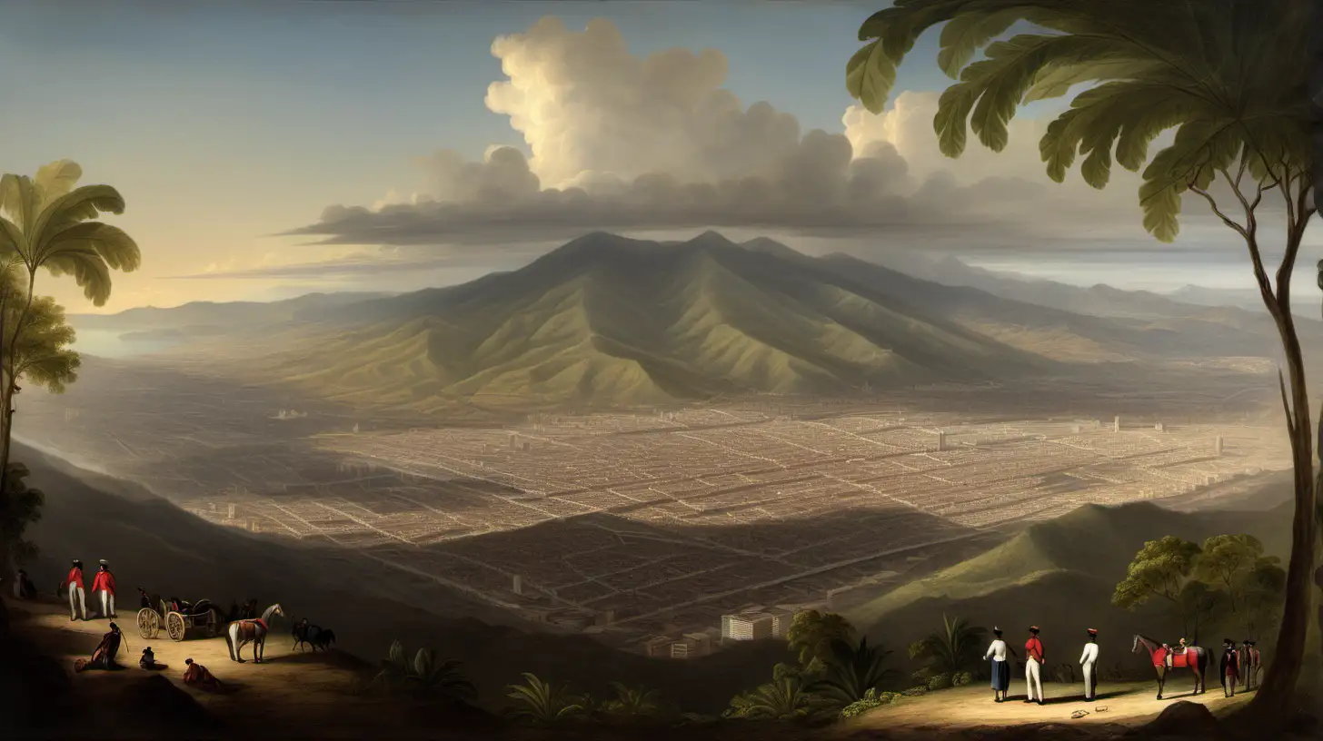 Re-imagine the painting Vista de Caracas desde El Calvario (1839), de Joseph Thomas