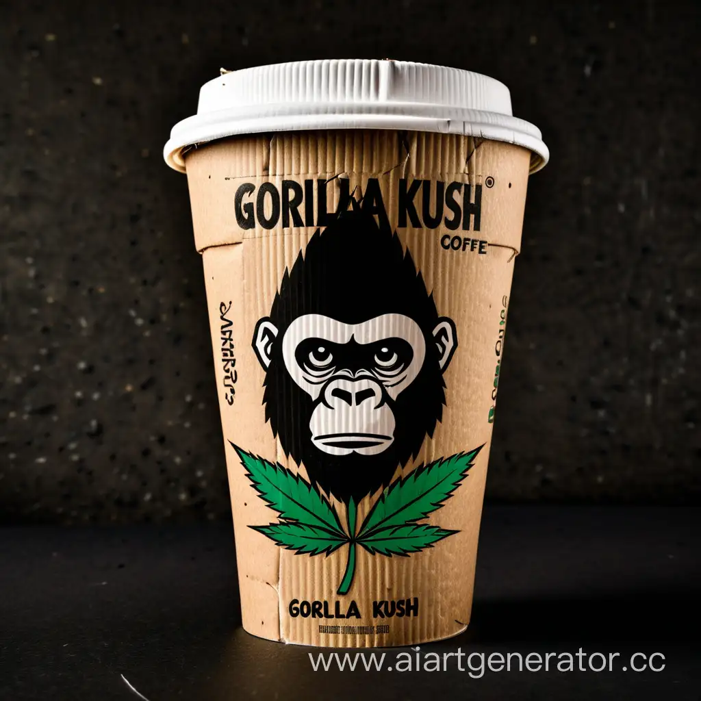 Disposable-Coffee-Cup-with-Gorilla-Kush-Marijuana-Buds