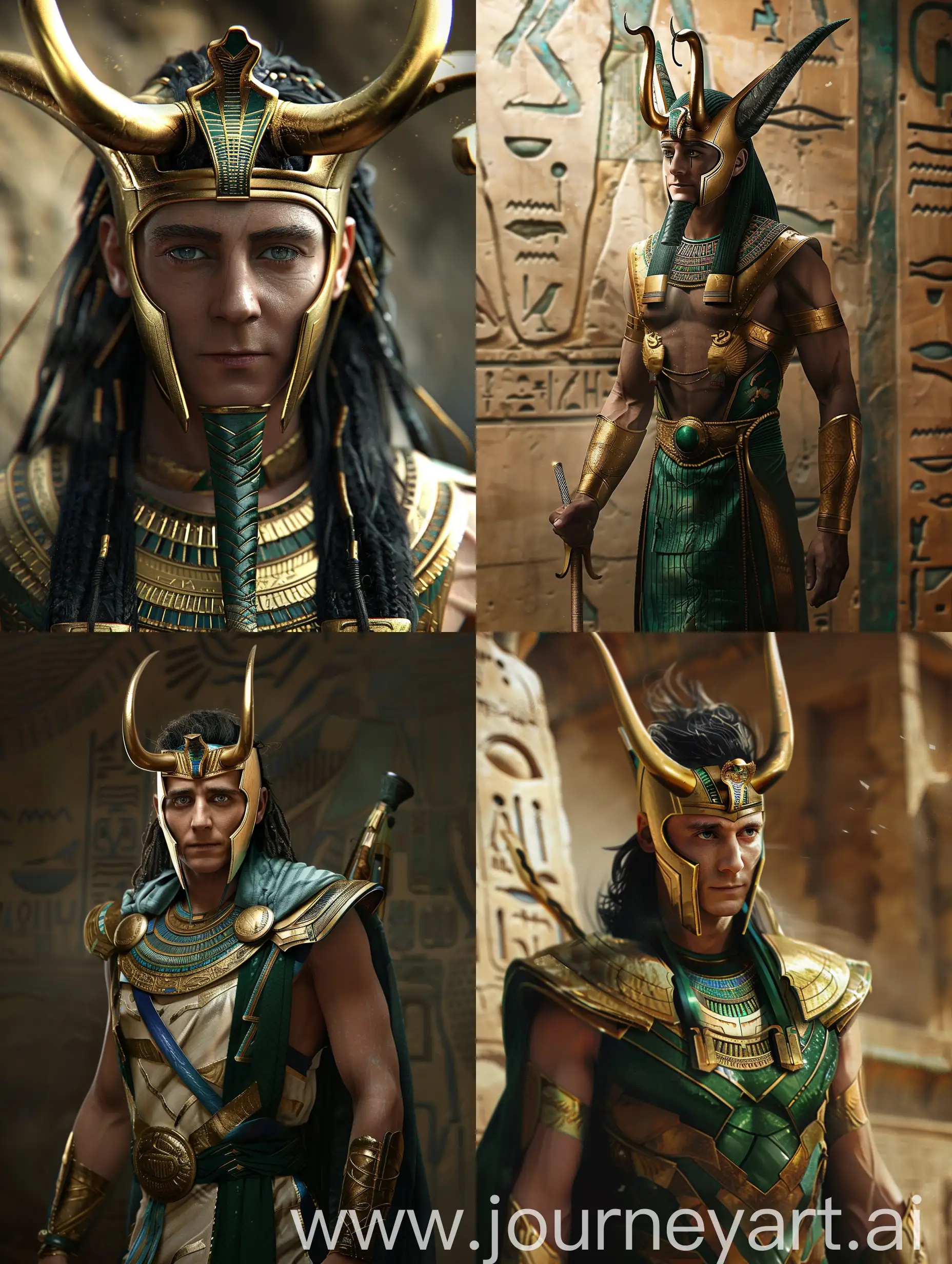 Loki as a egyptian hd realistic