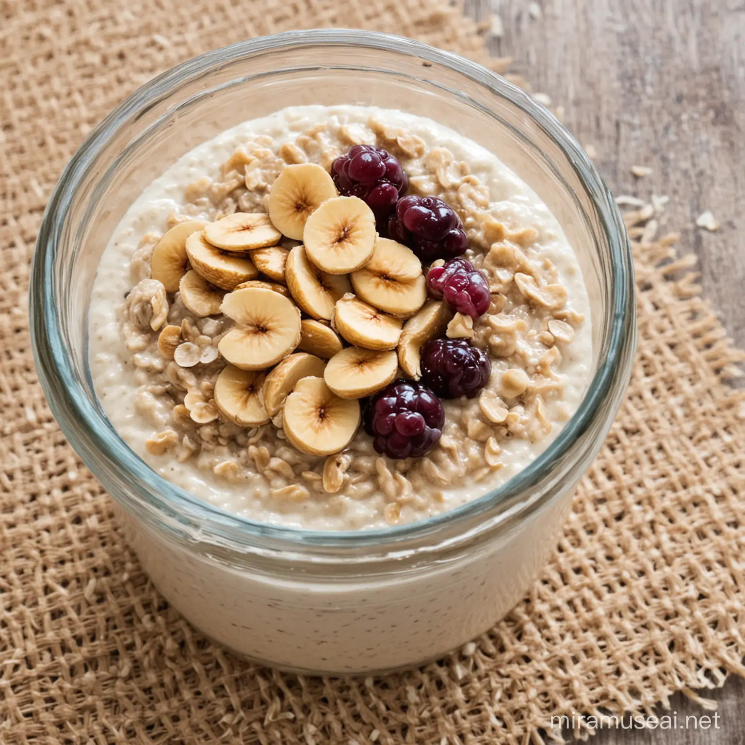 Wholesome Breakfast Colorful Overnight Oatmeal Bowls with Fresh Fruits