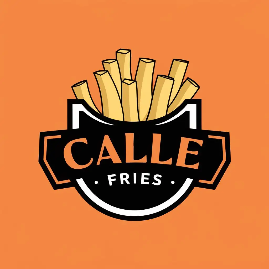 LOGO-Design-For-Calle-Fries-Crispy-French-Fries-with-Bold-Typography-for-Restaurant-Branding