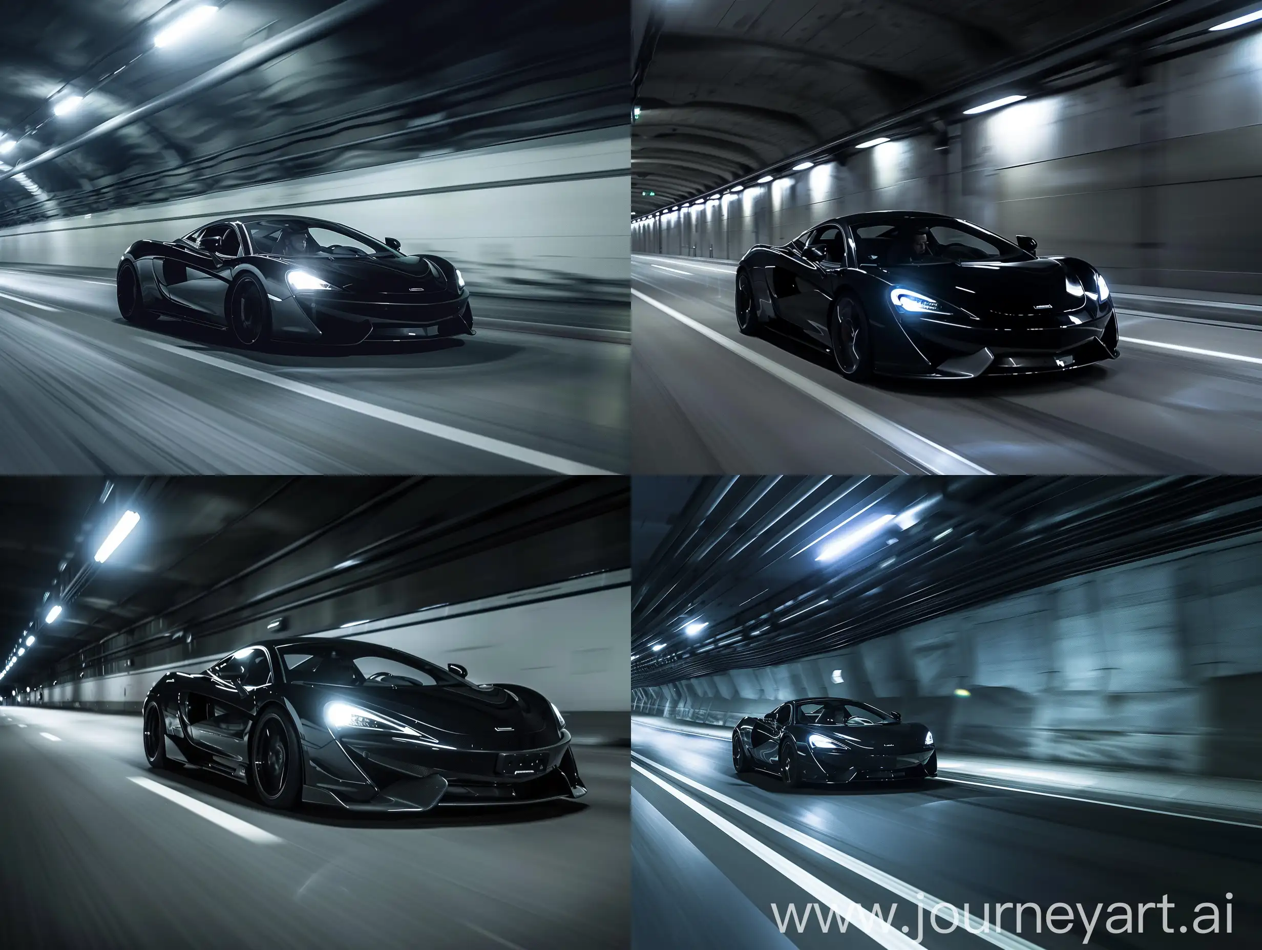 Sleek-McLaren-Racing-Car-Speeding-Through-Night-Tunnel