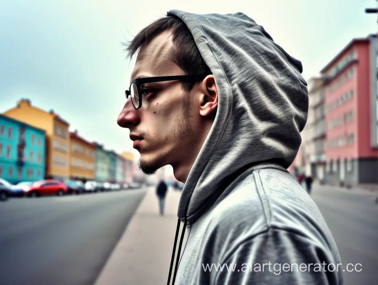 Urban-Portrait-Eccentric-Young-Man-in-Glasses-and-Hoodie
