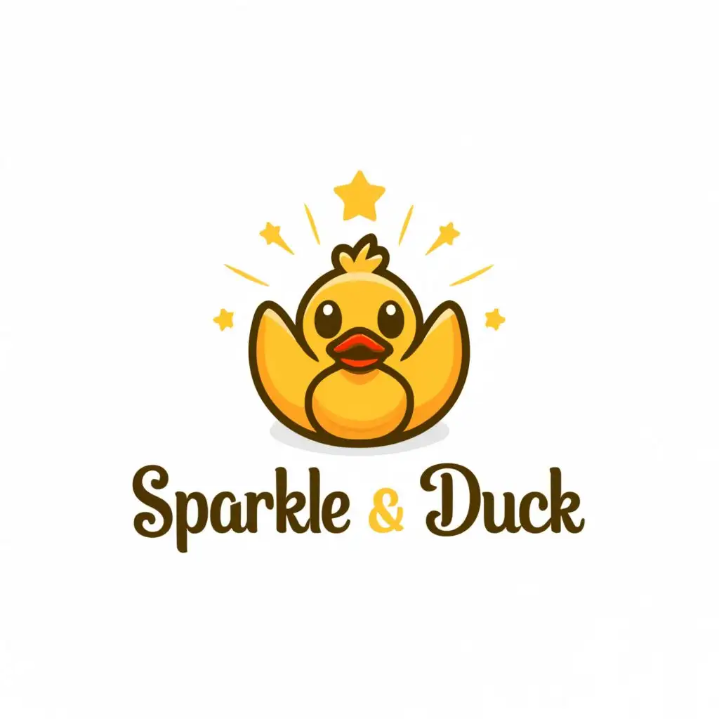 LOGO-Design-for-Sparkle-Duck-Playful-Radiance-and-Nostalgic-Charm-with-a-Single-Spark-and-Rubber-Duck