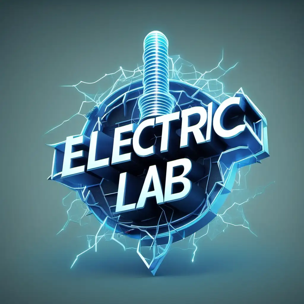 Futuristic 3D Electric Laboratory Logo Design