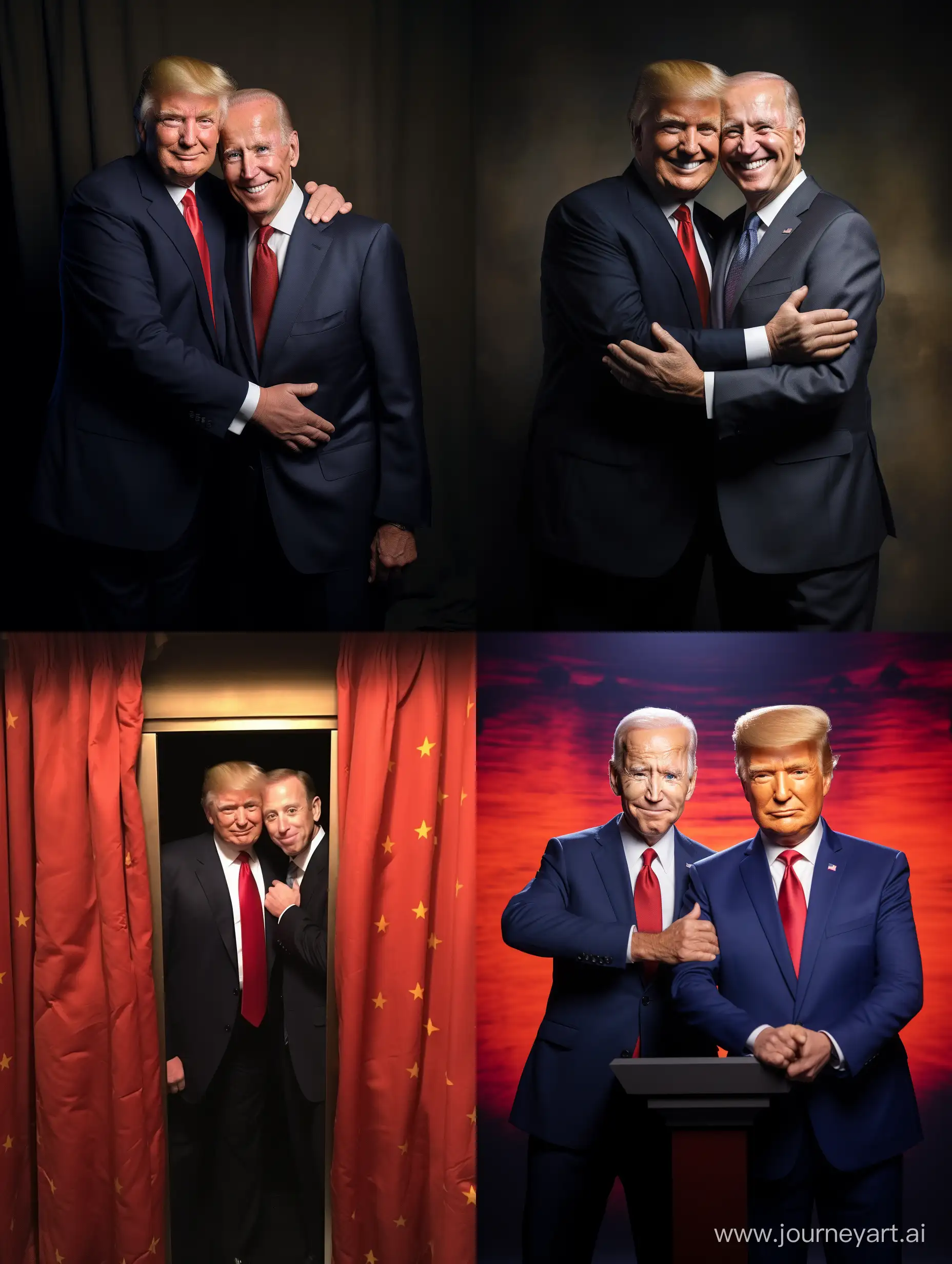 Trump and Biden on photomaton realistic picture