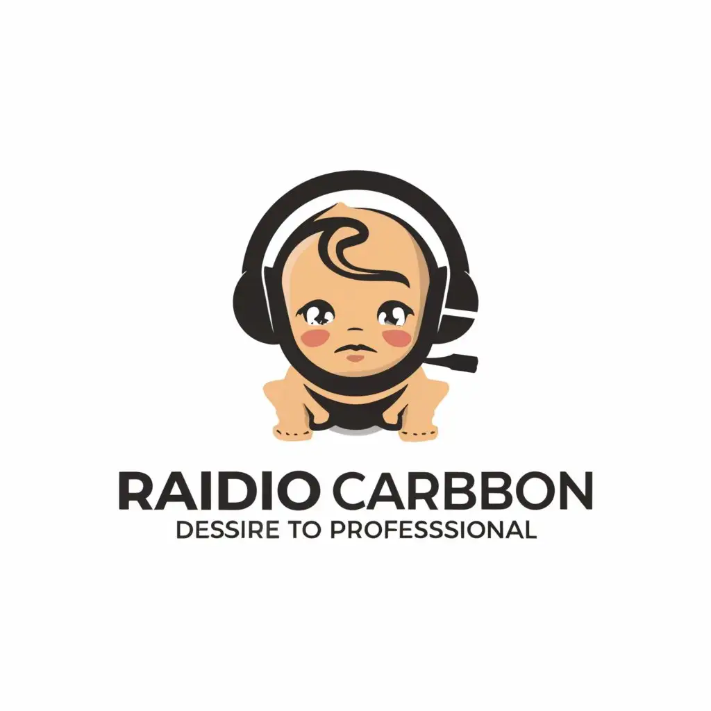 a logo design,with the text "Radio Carbon", main symbol:wanna be professional baby,Moderate,be used in Sports Fitness industry,clear background