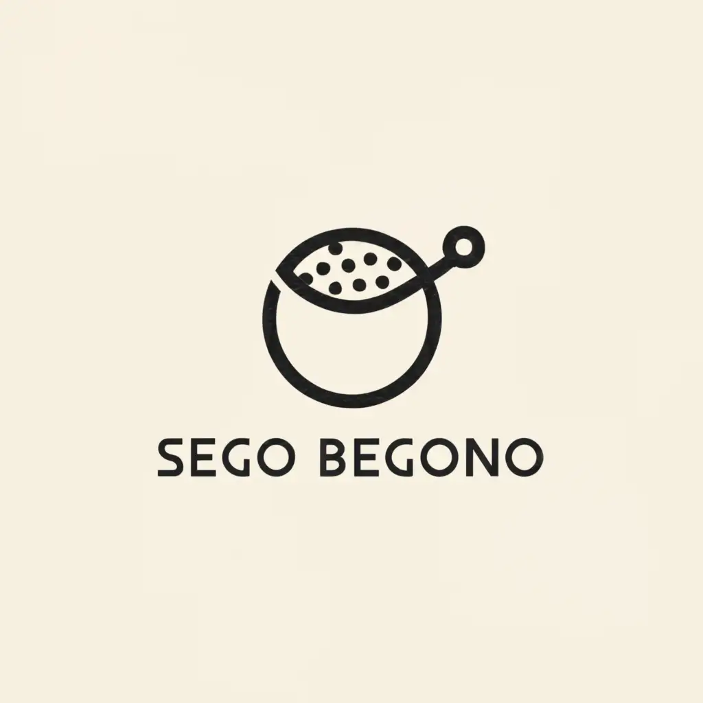 a logo design,with the text "Sego Begono", main symbol:bitten rice ball,Minimalistic,be used in Restaurant industry,clear background