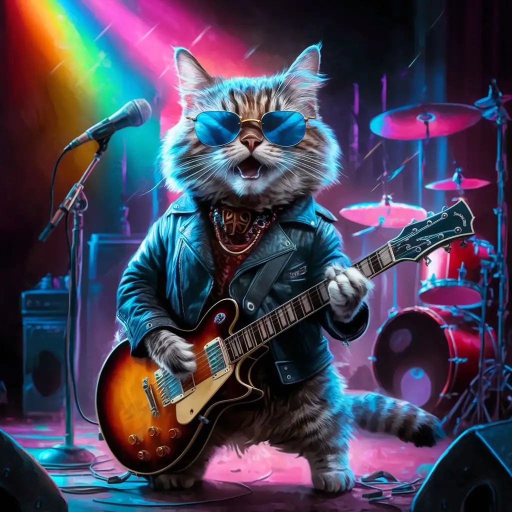 cat in a rock ballad world