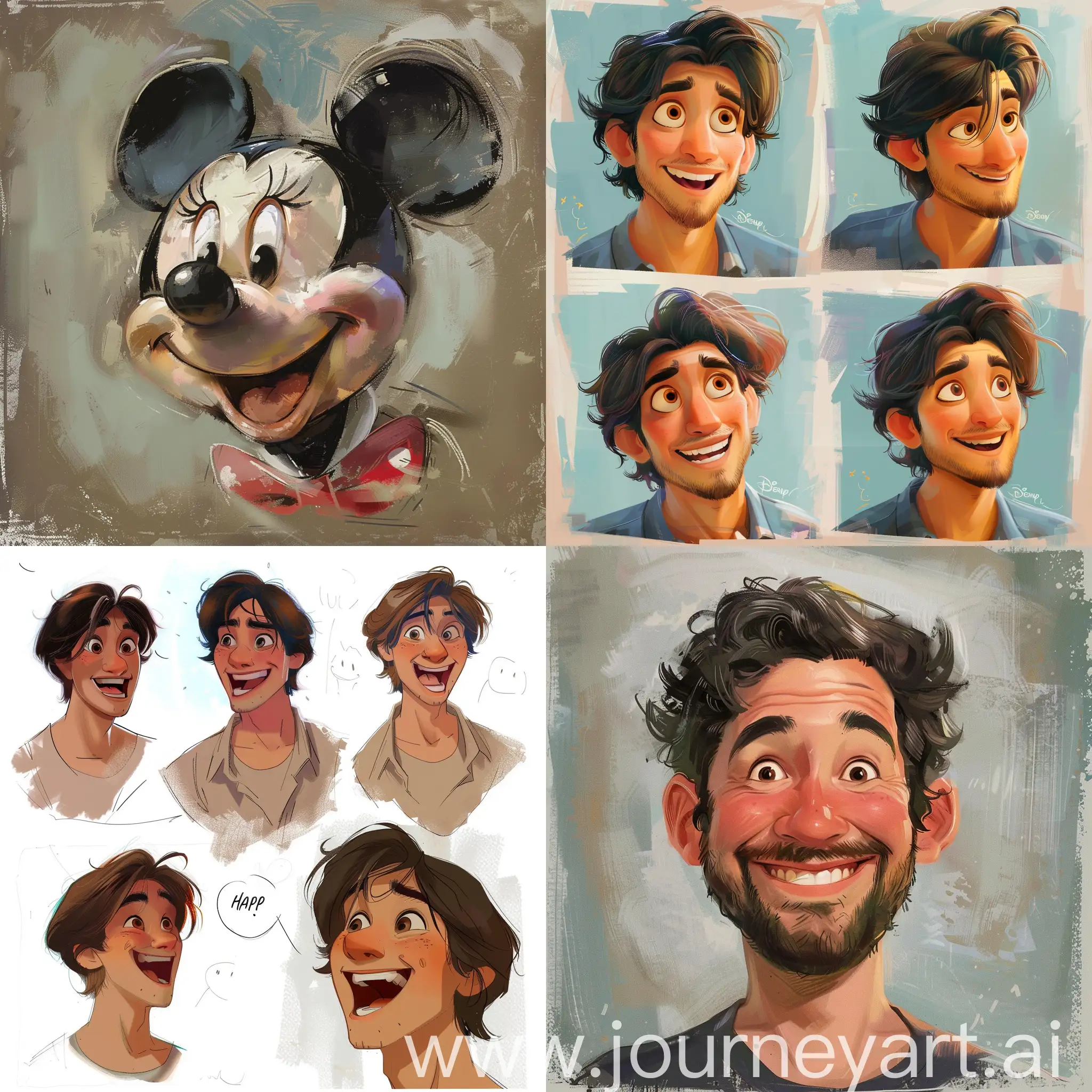 Disney process, portrait, happy
