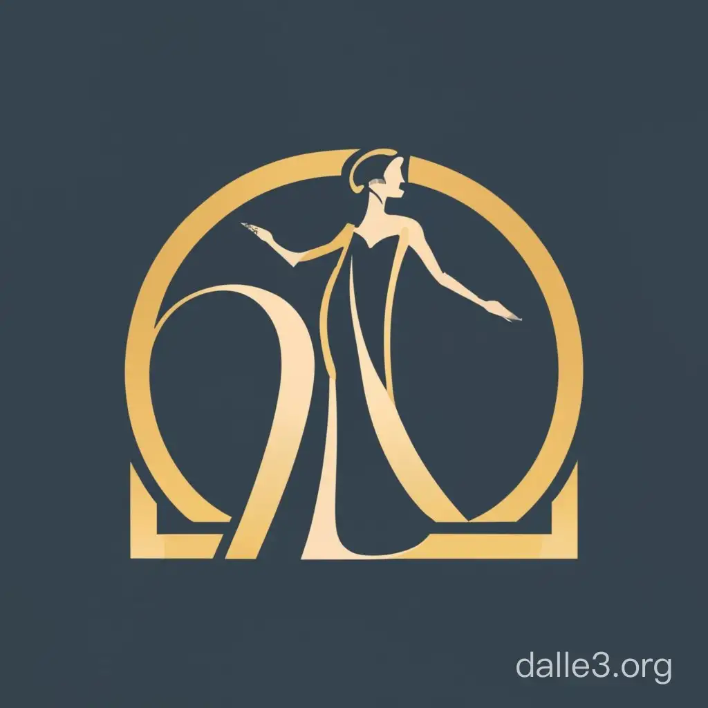 Luxurious Art Deco Logo with Elegant Female Silhouette | Dalle3 AI