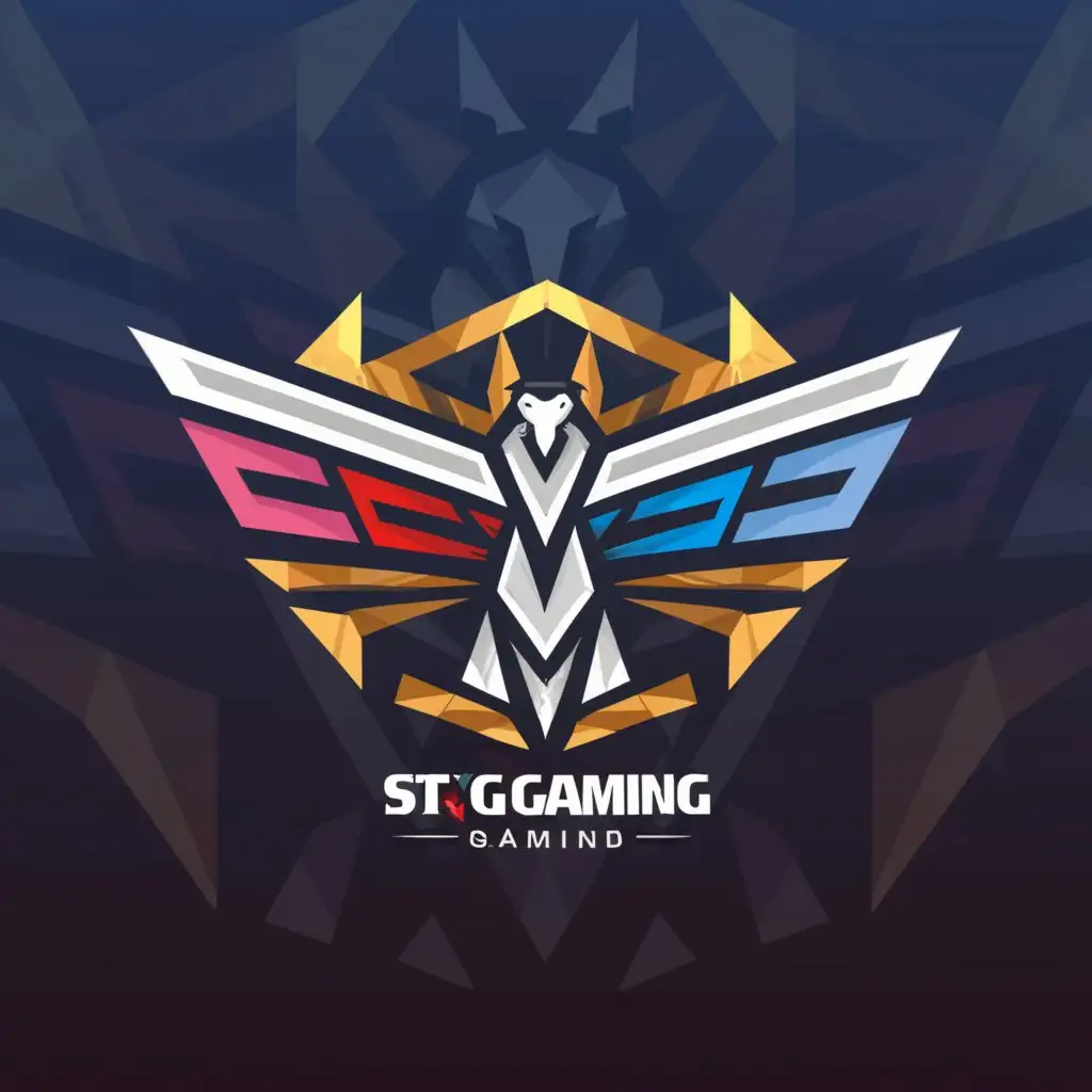 a logo design,with the text "STG Gaming", main symbol:State Scissortail Bird,complex,be used in Technology industry,clear background