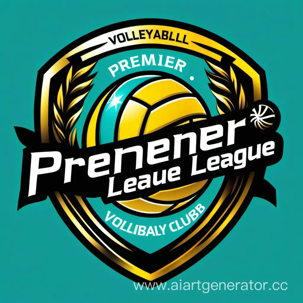 логотип волейбольного клуба Высшей лиги А  бирюзовый, чёрный, жёлтый цвет, 