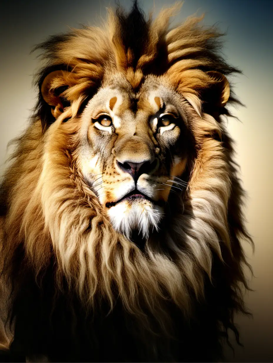 Majestic Lion of Judah Roaring in African Savannah