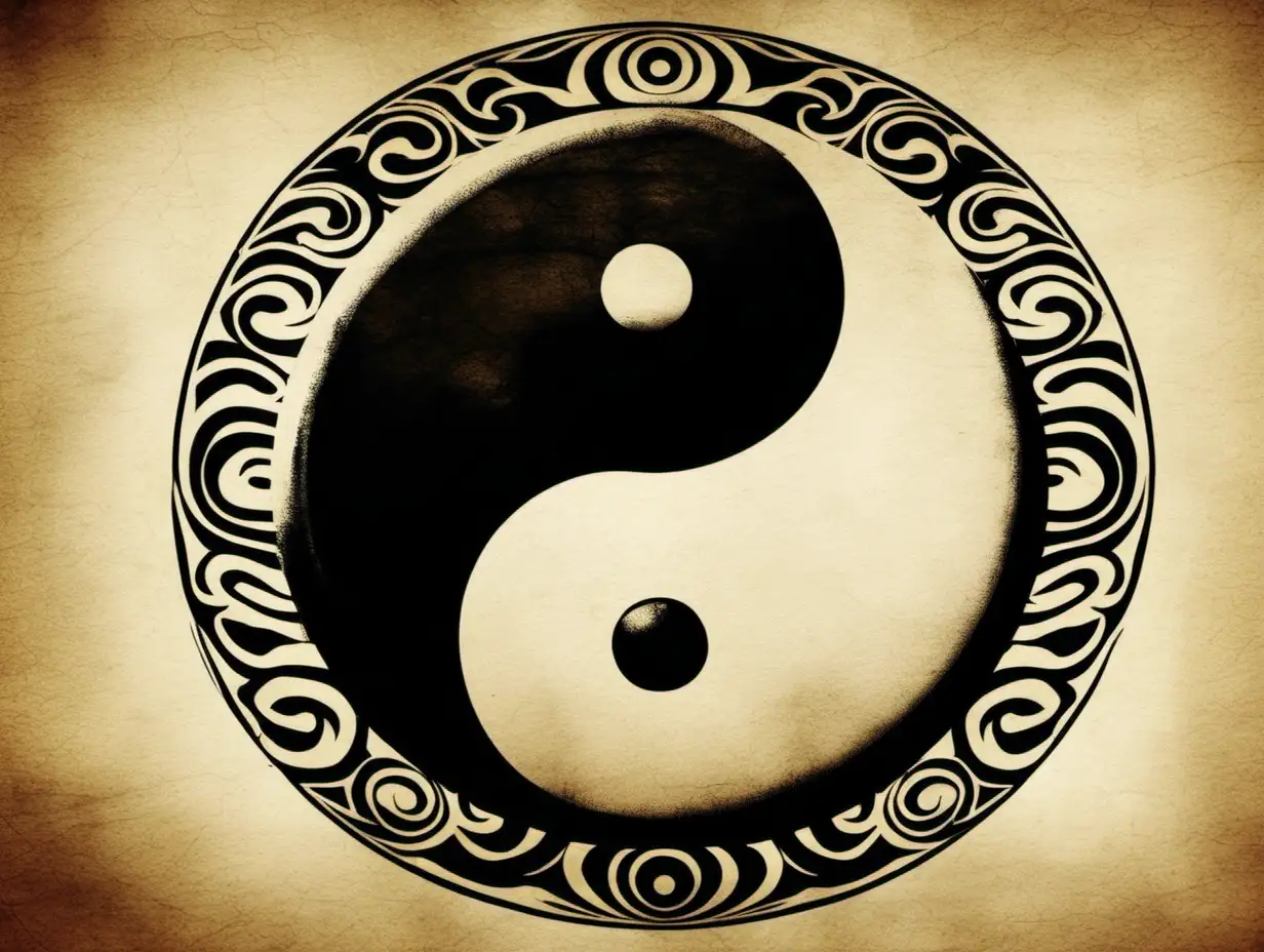 Harmony in Contrast Yin Yang Symbol with Strong Japanese Influence