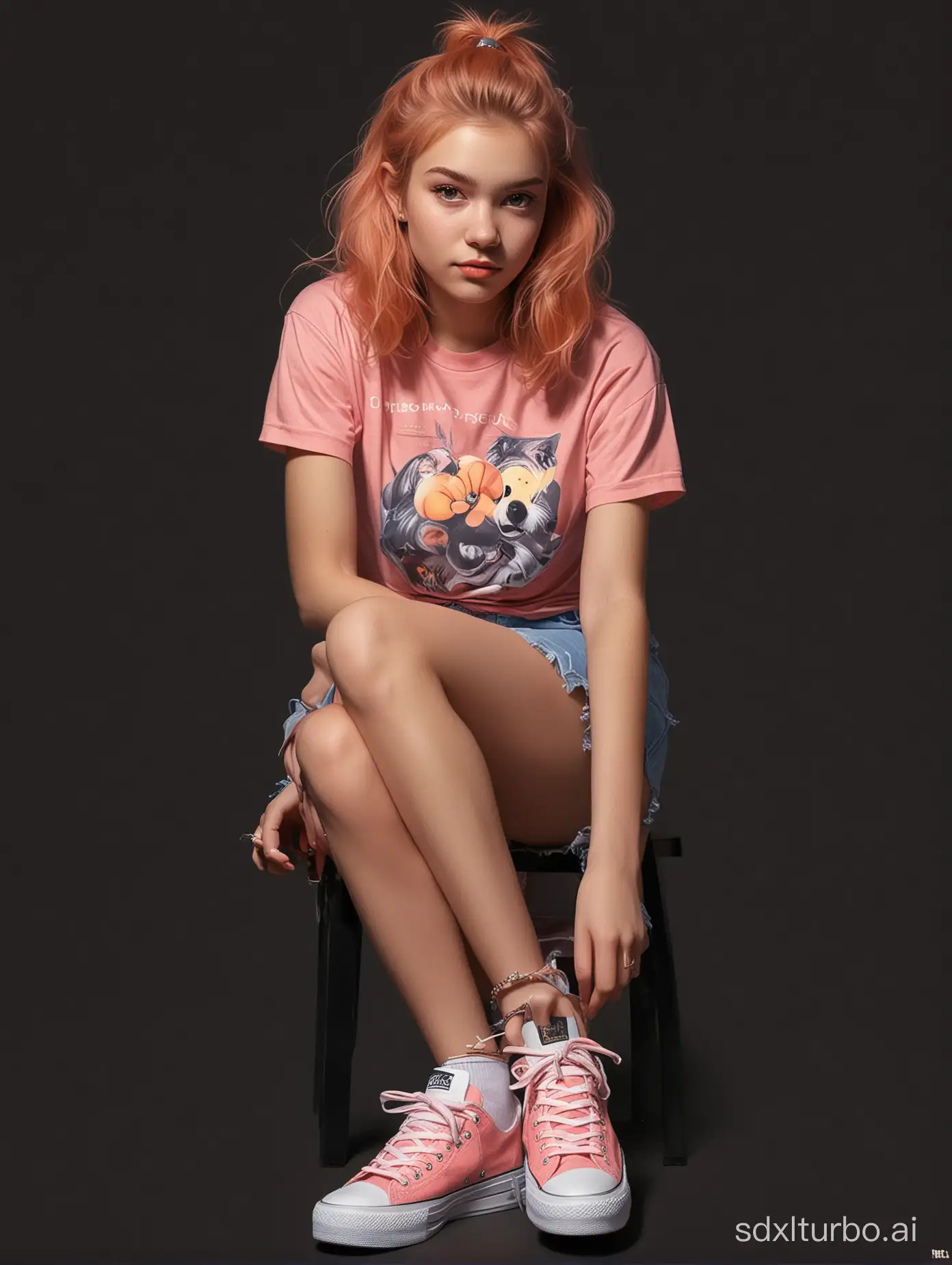 Realistic photo, colorful ,with shadows, Student girl wearing t-shirt, sneakers, art, 2D, ((black background :1, 5)), vector, vivid colors, wolf, masterpiece, best quality, intricate details, realistic details, rim light, moonlight, cinematic shading, Greg Rutkowisk
(Peach Fuzz color:1.5)
