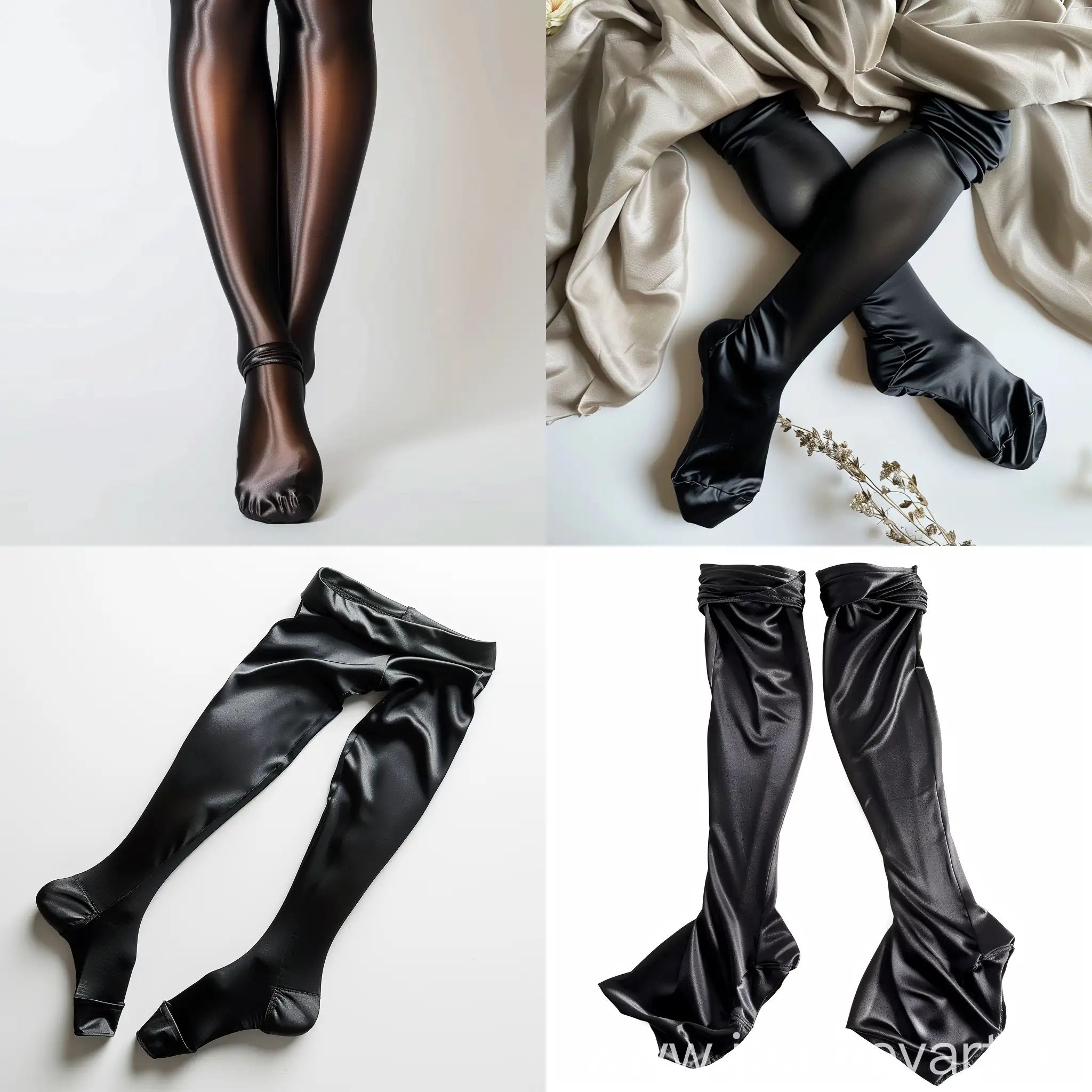 Elegant-Black-Silk-Stockings-on-Display