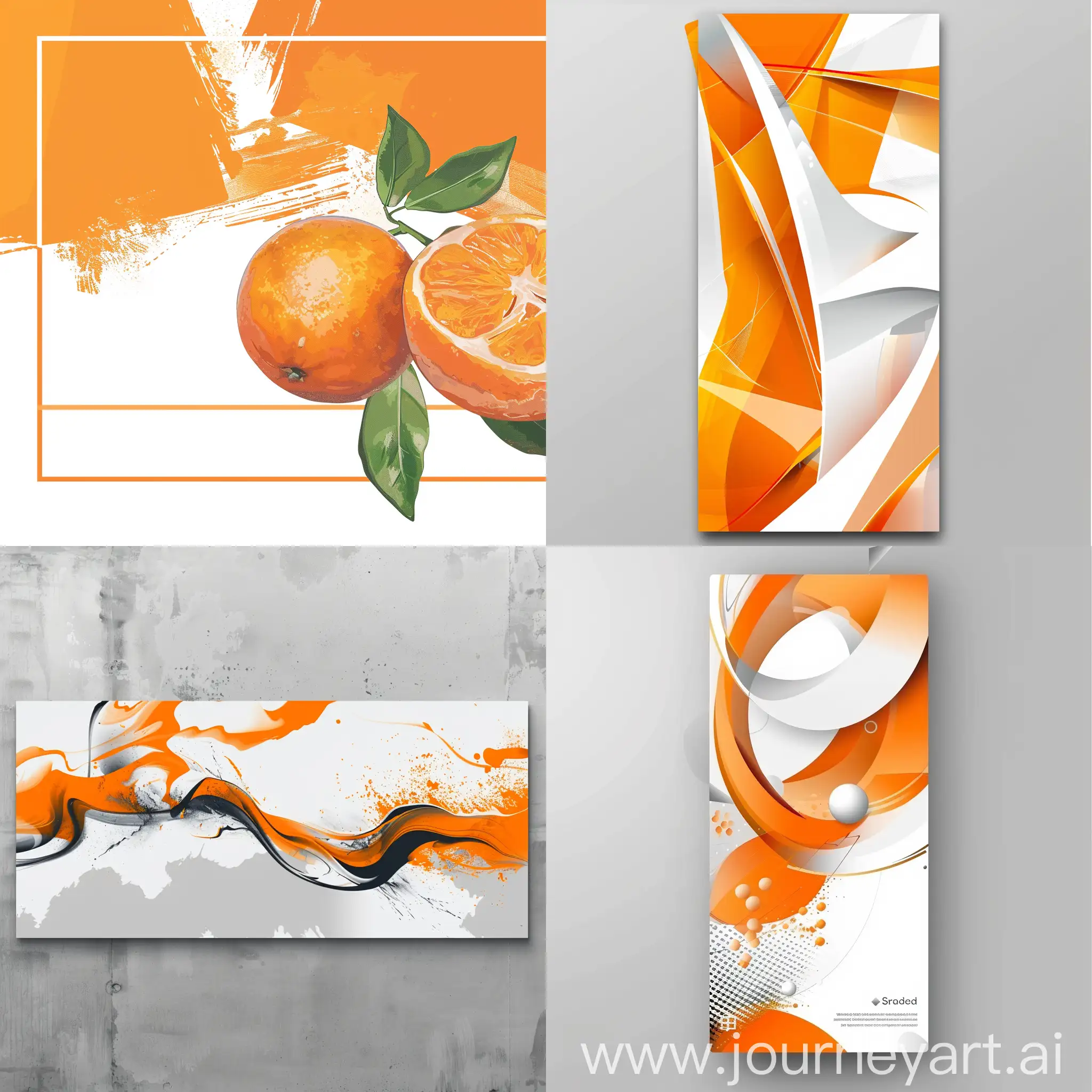 Design an advertising banner with an orange and white theme for a store website
