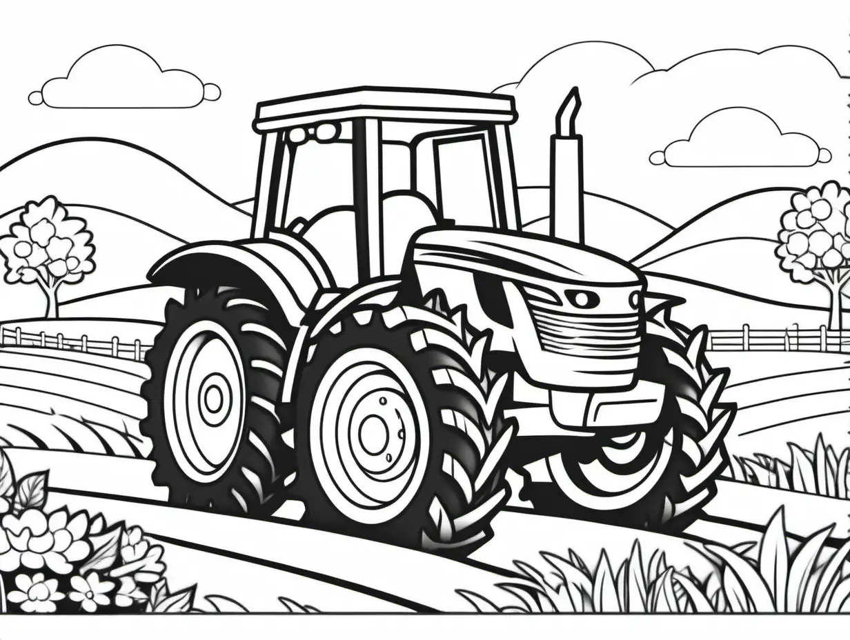 Coloring Book Tractor Fun for Kids