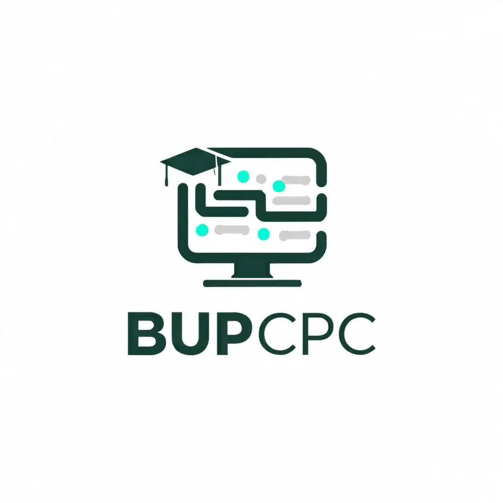 a logo design,with the text "BUP CPC", main symbol:computer, binary number system.,Moderate,be used in Education industry,clear background