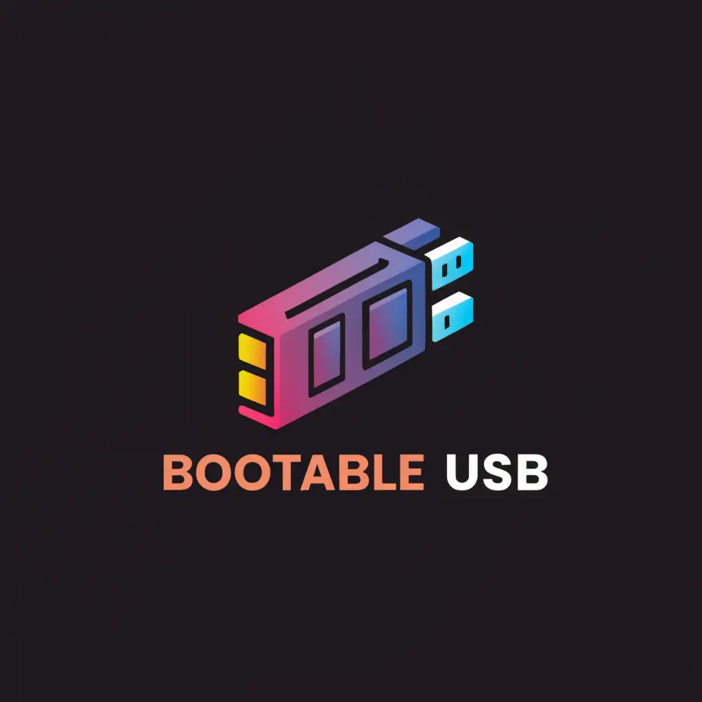 LOGO-Design-For-Bootable-USB-Minimalistic-USB-Symbol-on-Clear-Background