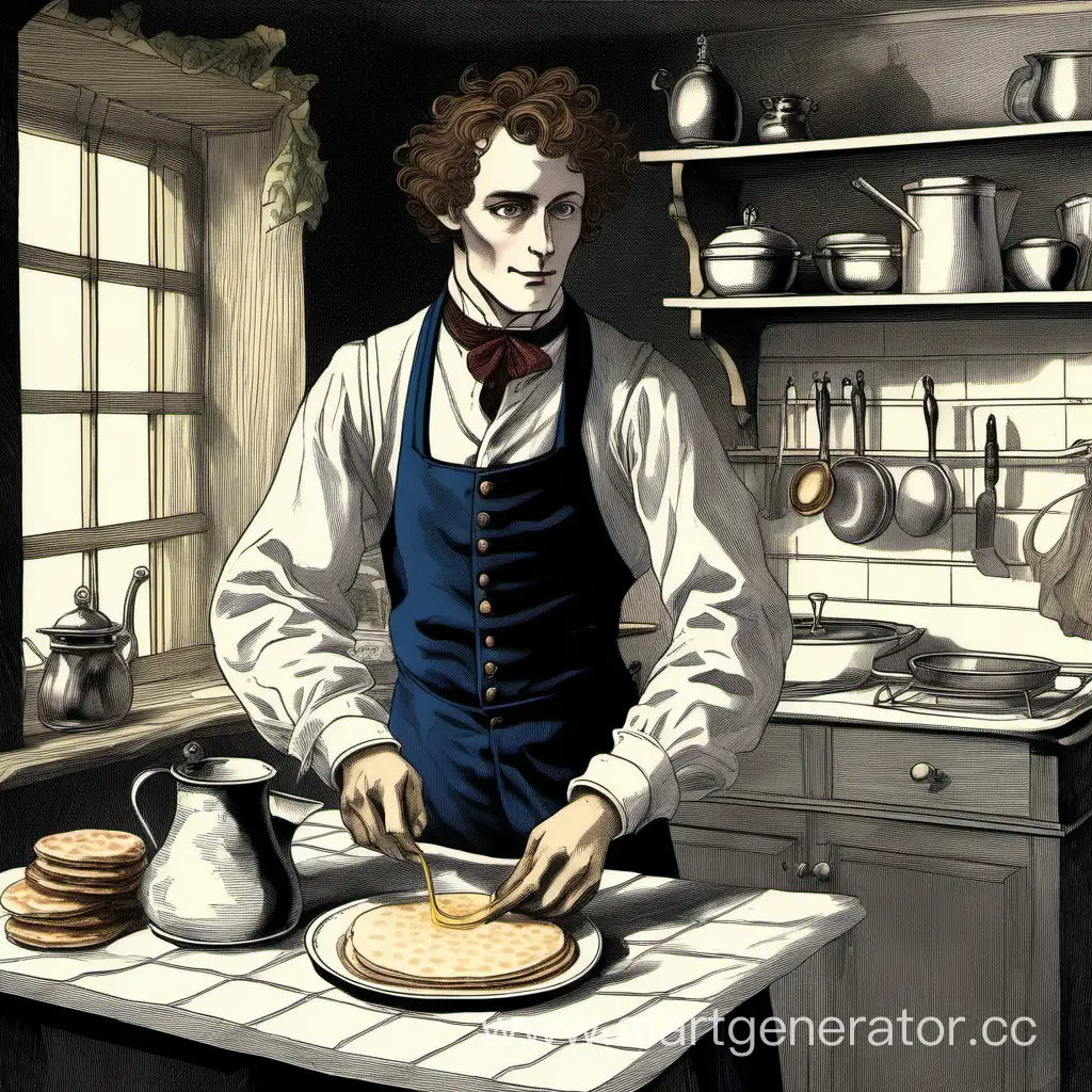 Victorian-Gentleman-Baking-Pancakes-in-Warm-Kitchen-Atmosphere