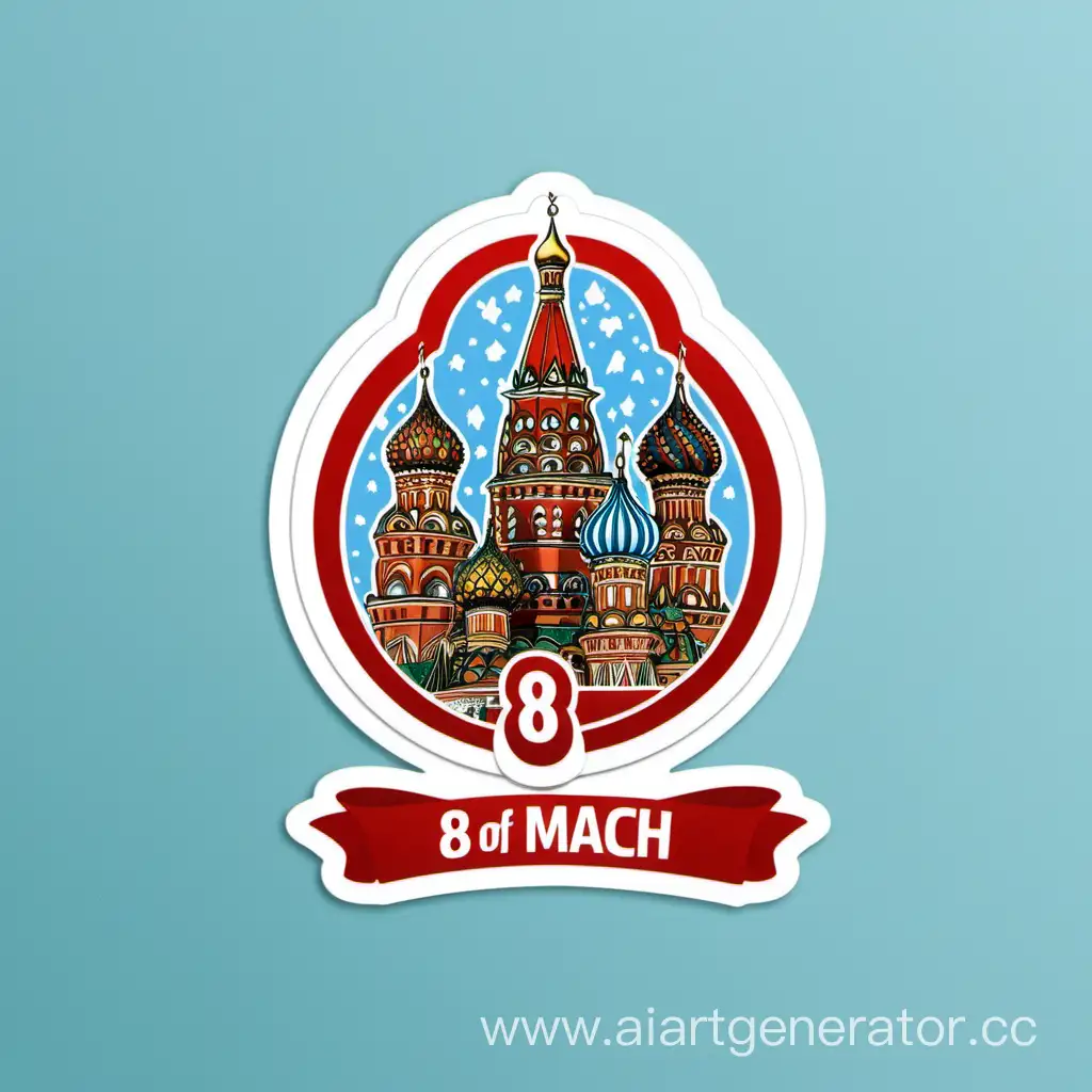 8 марта, стикер, наклейка, праздник, русский
