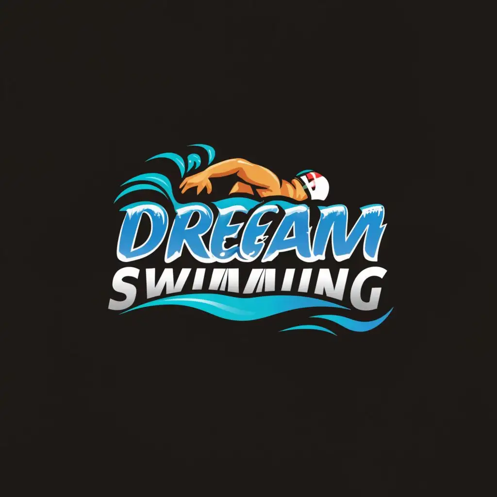 a logo design,with the text "Dream Swimming", main symbol:freestyle stroker,complex,be used in Sports Fitness industry,clear background