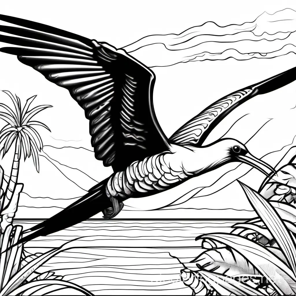 Micronesian-Frigatebird-Symbol-Black-and-White-Line-Art-Coloring-Page