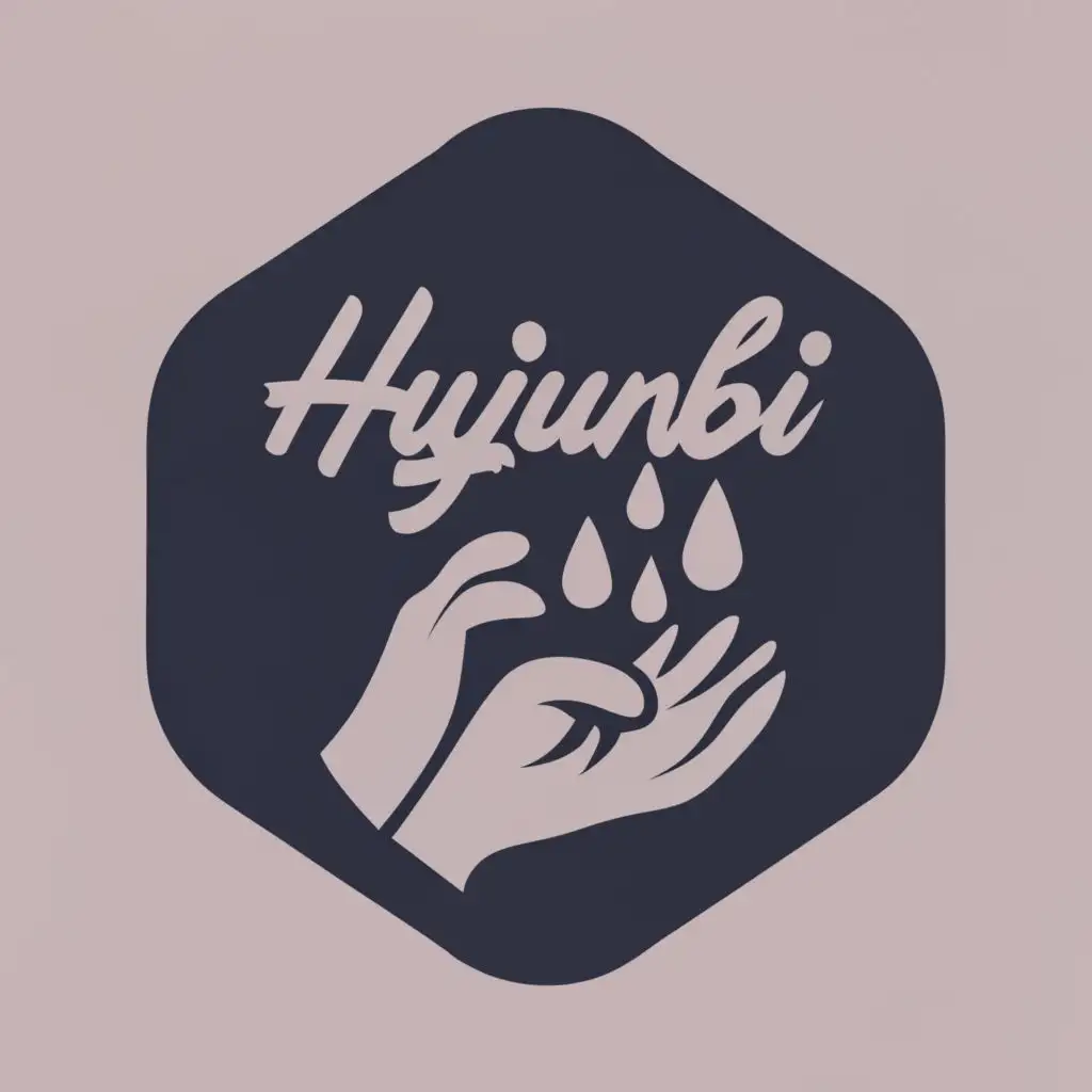 logo, wash hand, with the text "Hujunbi", typography, be used in Beauty Spa industry