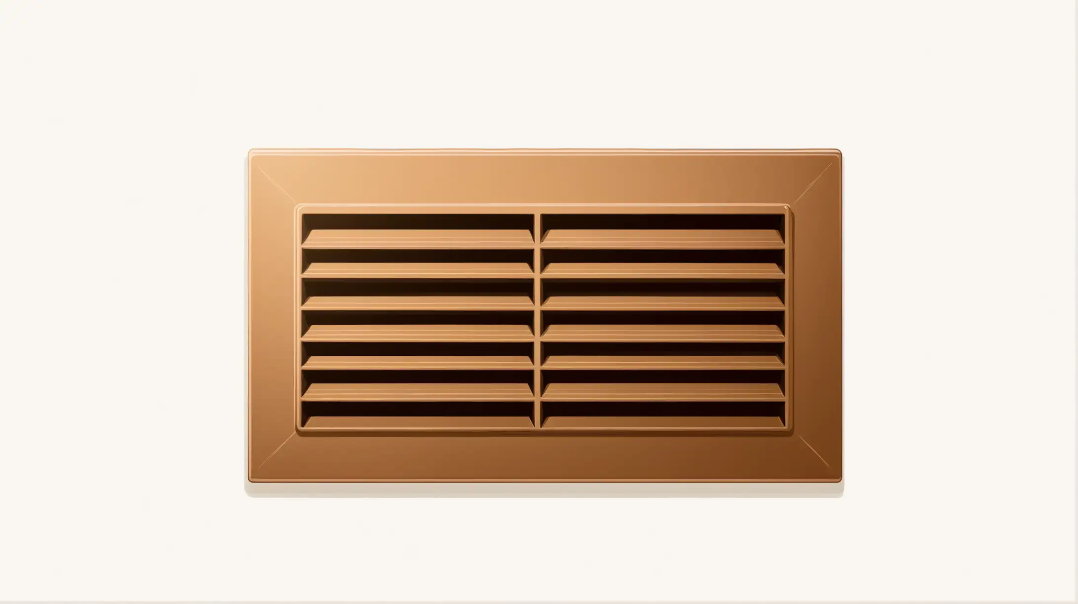 illustration of a rectangular brown vent. On a white background. 
